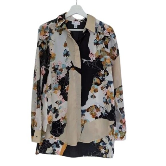 3.1 Phillip Lim For Target floral long sleeve button down top size M - Picture 5 of 9